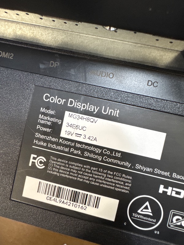 Photo 1 of KOORUI 34-inch Curved Ultrawide WQHD 3440×1440 Gaming Monitor, 165Hz 1000R- PIP/PBP, 1ms(MPRT), HDR400, DCI-P3 95%, FreeSync Premium, 1 x DP 1.4 & 2 x HDMI 2.0, Tilt Height Swivel Adjustment, 34E6UC
