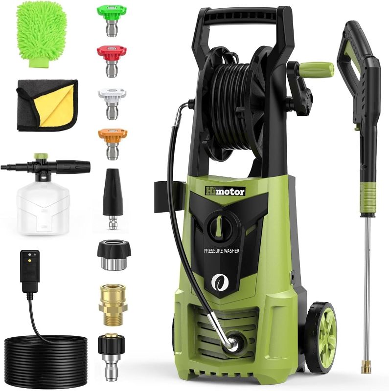 Photo 1 of Himotor Electric Pressure Washer - 4500PSI 3.0GPM Electric Power Washer Adjustable Pressure, High Pressure Washer Includes 5 Nozzles with Foam Cannon for Cars, Fences, Patios, Driveways