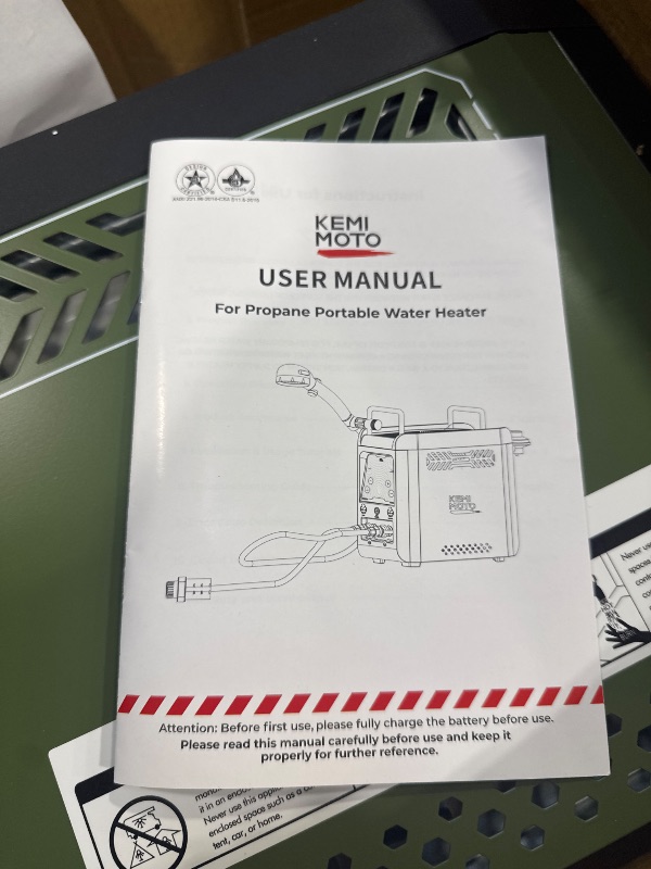 Photo 1 of KEMIMOTO Portable Water Heater Constant Temperature, Propane Water Heater with Pump, Max 100 Mins 3s Instant Hot 20,000 BTU, 4000mAh Rechargeable Battery, Suits for Outdoor Camping Hunting Cleaning
