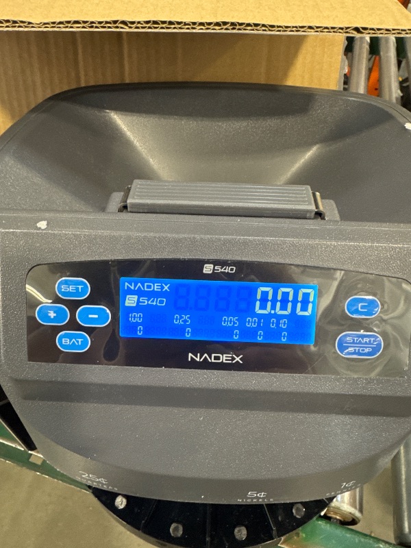 Photo 1 of Nadex S540 Pro | Coin Counter, Sorter, and Wrapper | Sorts up to 300 Coins Per Minute | Comes with 48 Preformed Wrappers (Gray)