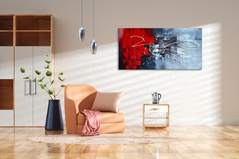 Photo 1 of zoinart Abstract Large Vertical Canvas Wall Art 24x48 Inches Hand Painted Modern Colorful Oil Paintings Red Artwork for Living Room Aisle Bedroom Dining Room Wall Decor
