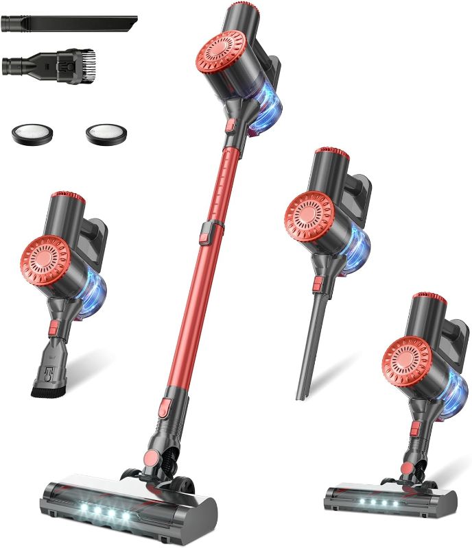 Photo 1 of Cordless Vacuum Cleaner with Self-Standing, Powerful Stick Vacuum Cleaners for Home, 8-in-1 Lightweight Rechargeable Vacuum, 7-Layer Filtration,Ideal for Carpet, Pet Hair, Hardwood Floors
