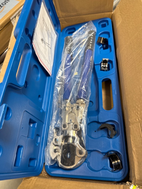 Photo 1 of Propress Tool for Copper Pipe – Copper Pipe Crimping Tool with 1/2", 3/4", 1" Jaws, Pressing Pliers Compatible with Viega and ProPress Fittings
