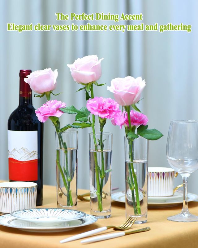 Photo 1 of Glass Cylinder Vases for Centerpieces Set of 24