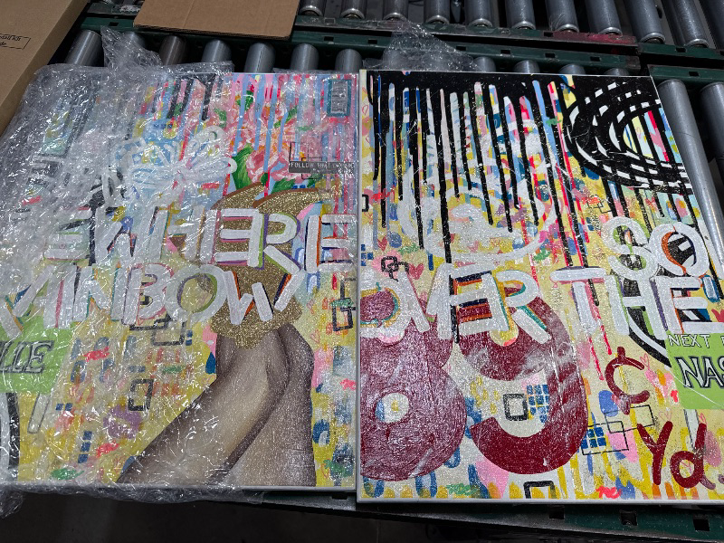 Photo 1 of Set of Two Painted Canvases 