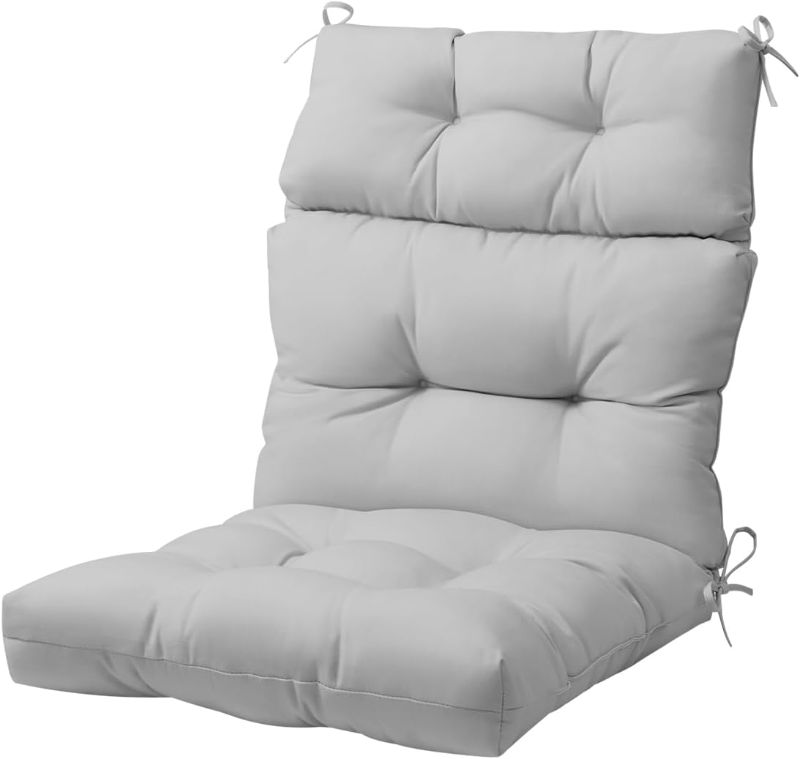 Photo 1 of COOS BAY Outdoor/Indoor High Back Chair Cushion 46x22 Inch, Tufted Patio Seat Back Cushion, Replacement Seat Pad, 1 Count, Light Gray
