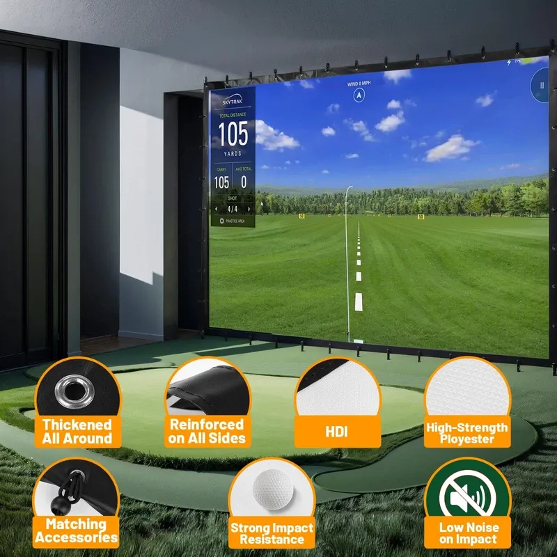 Photo 1 of Fahnemt Golf Simulator Impact Screen(118 * 78, 118 * 118, 118 * 157) for Indoor/Home/Garage Training Washable Golf Impact Screen for Golf Practice
