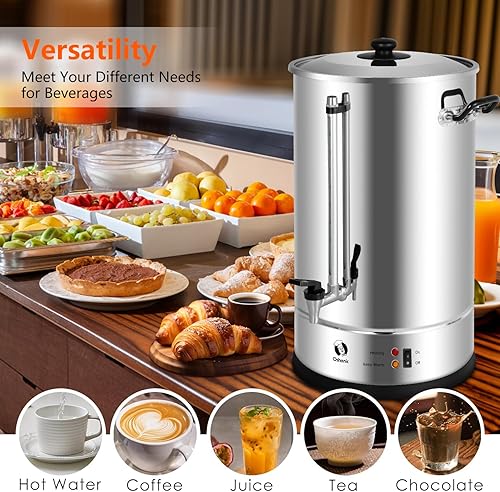 Photo 1 of Commercial Coffee Urn,20L Double Wall Stainless Steel Coffee Maker,Large Capacity Coffee Maker With Quick Brewing & Auto Keep Warm,Hot Beverage Dispenser For Party,Catering
