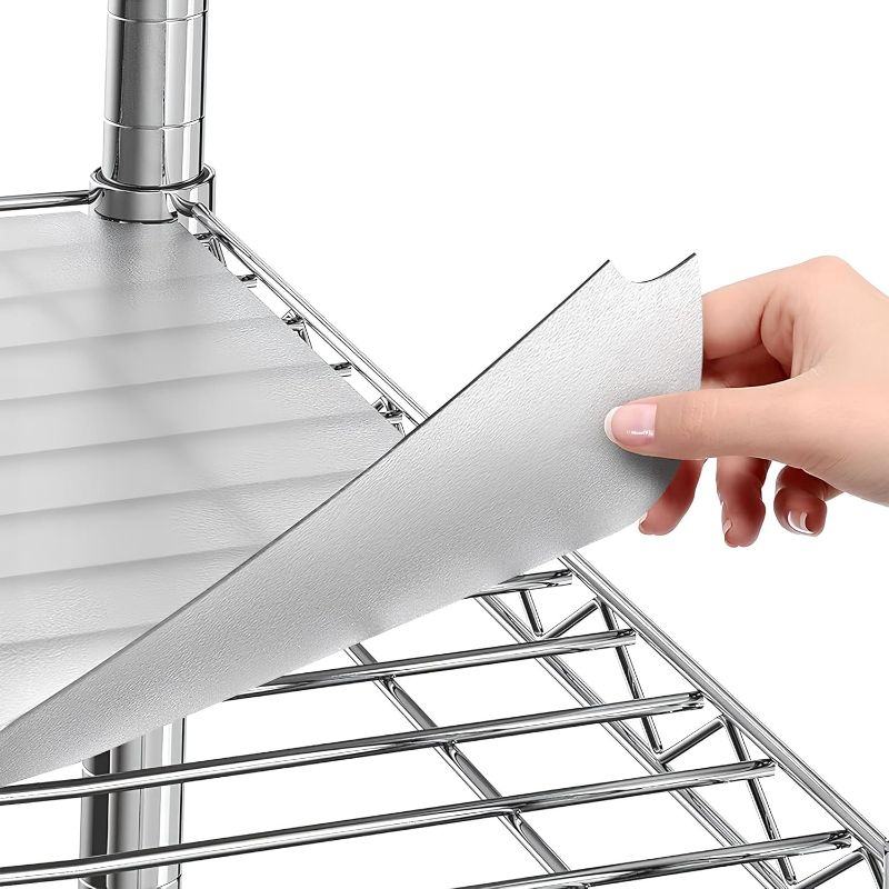 Photo 1 of Sterling Shelf Liners Wire Rack Covers: Plastic Shelf Liner Cover for Wire Shelving: Cover Mats for Shelves in Pantry, Closet, and More: 18x36 Inch: Clear, Set of 4
