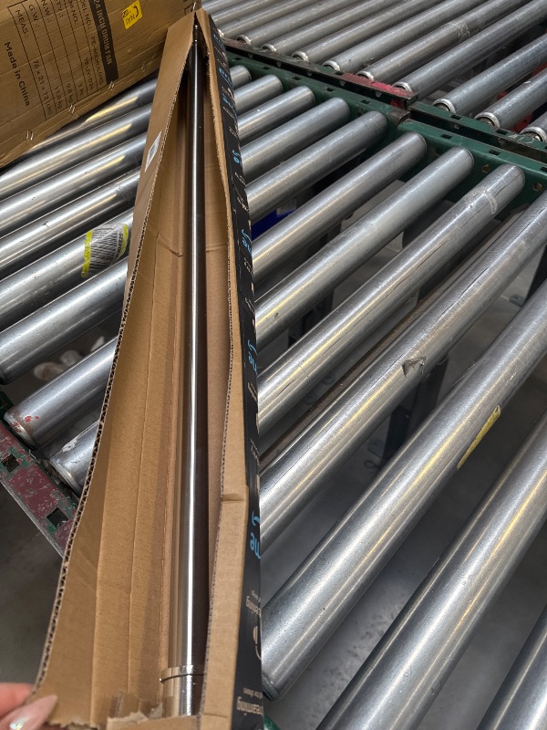 Photo 1 of BRIOFOX Industrial Shower Curtain Rod - Never Rust Non-Slip 43-72 Inch 304 Stainless Steel, Chrome
