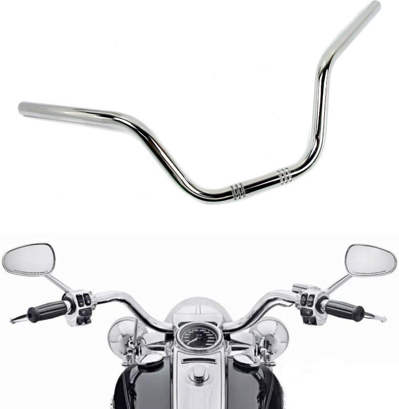 Photo 1 of Motorcycle Hanger 1 inch 25mm Ace Cafe Racer Clubman Handlebar Handle bars handlebars Bar compatible with Harley Sportster XL883 XL1200 (Chrome Color)

