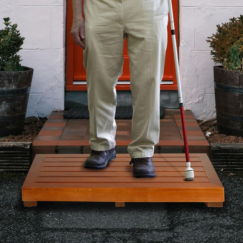 Photo 1 of 3.15" One Step Stool for Elderly (No Assemble Required)- Friendly Acacia Wood High Riser Step Stool for Bed - Wooden Mobility Stepping Stools for Adults, Kids/Bedside, Bathroom, Kitchen, Garden

