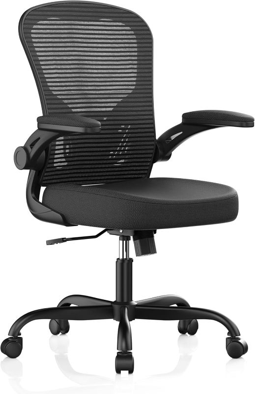 Photo 1 of Office Chair, Ergonomic Desk Chairs 330LBS Capacity High Back Mesh Computer Chair with Flip-up Armrests, Comfy Work Chair with Adjustable Lumbar Support, Rolling Chair
