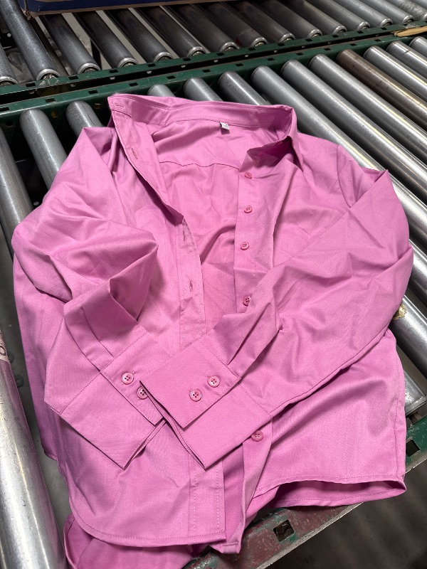 Photo 1 of siliteelon Button Down Dress Shirts for Women Long Sleeve Wrinkle Free Shirts Solid Work Business Formal Button Up Shirt
 Small 