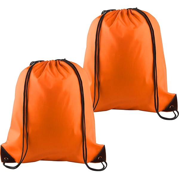 Photo 1 of 2 Pack Drawstring Bags Fluorescent Orange 