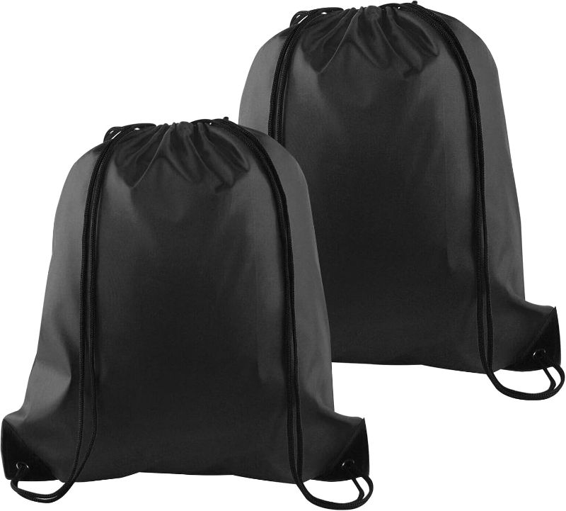 Photo 1 of 2 Pack Drawstring Bags Black