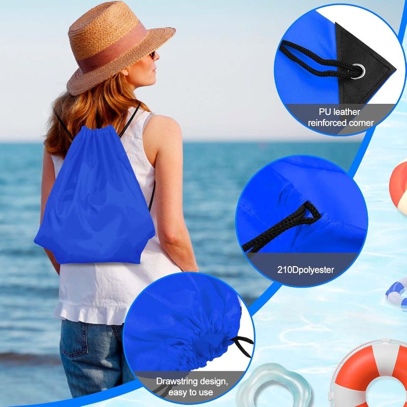 Photo 1 of 2 Pack Drawstring Bags Dark Blue 