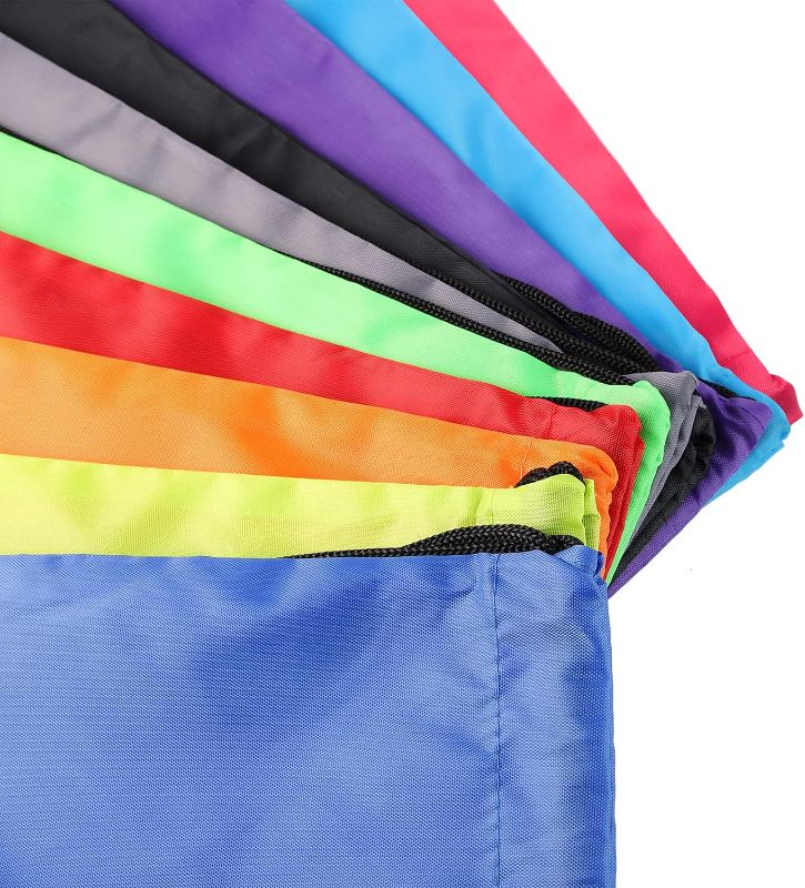 Photo 1 of Drawstring Backpack Cinch Bag Drawstring Bags Bulk Draw String Sport Nylon Bag 10 Color (10PCS)

