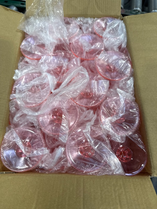 Photo 1 of Ciaell 24PCS Pink Plastic Wine Glasses - 7 Oz Plastic Goblets for Party - Pink Vintage Drinking Glasses - Disposable Water Goblets Set for Wedding, Bar, Wine, Beer, Juice, Cocktail, Whiskey