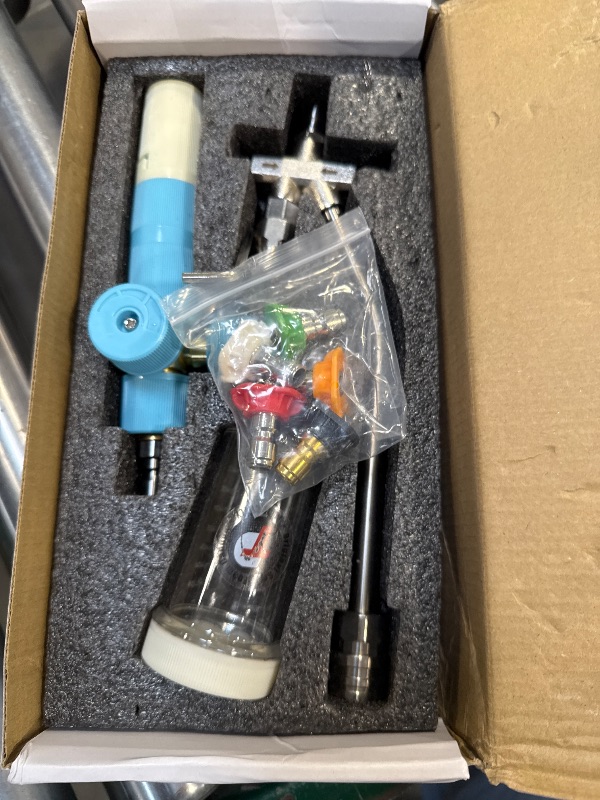 Photo 1 of Tool Daily Foam Cannon with Dual Connector Accessory, Original Soap Cannon for Pressure Washer, 5 Power Washer Nozzle Tips, 1/4 Inch Quick Connect
