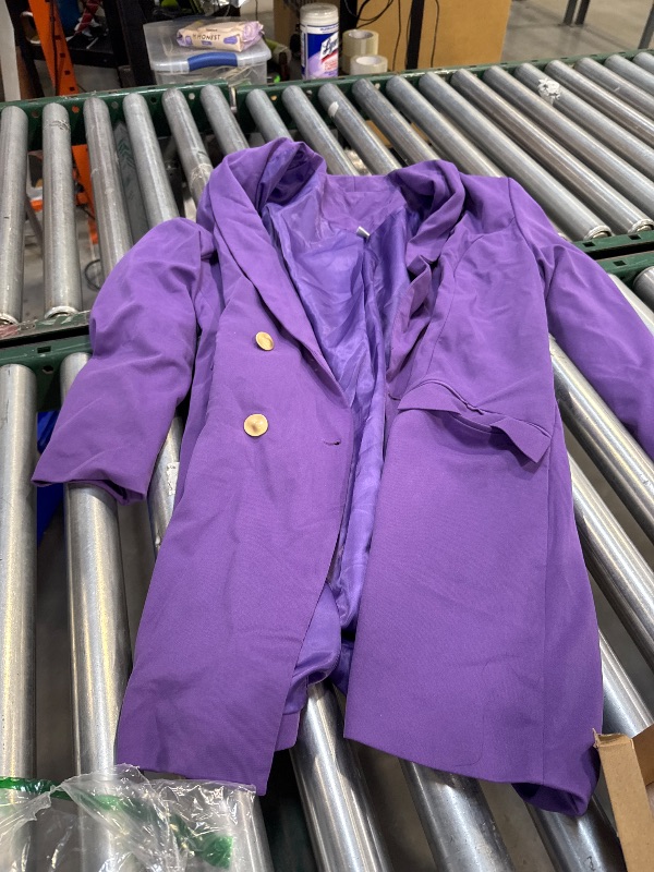 Photo 1 of UNIQUE 21 Women Luxe Stain Breasted Asymmetric Blazer Dress - Ladies Elegant Casual Work Office Events Blazer Dresses Purple