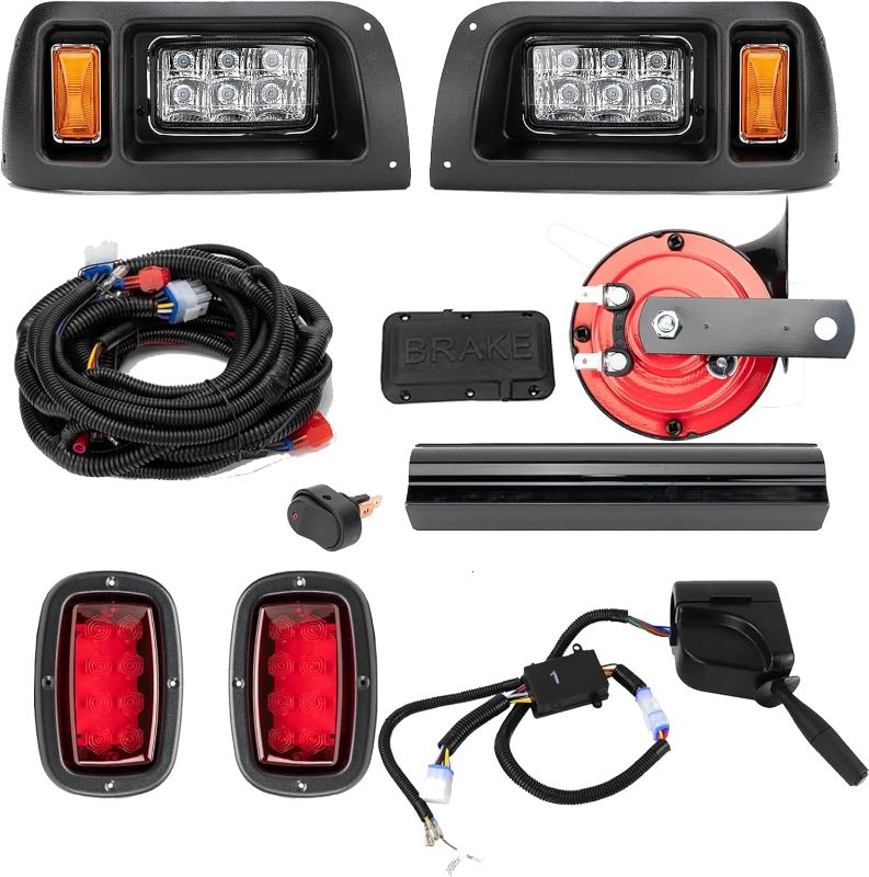 Photo 1 of MiKaFex LED Headlights and Tail Light Kits Compatible with Club Car DS 1993-up Gas & Electric Carts, 12V Street Legal Lights Kit with Turn Signal Wiring Harness
