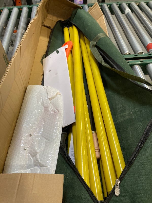 Photo 1 of 2-32 Feet Pole Saws For Tree Trimming Manual Pole Saw Tree Trimmers Tree Pruner Extendable Tree Pole Saw Yellow
