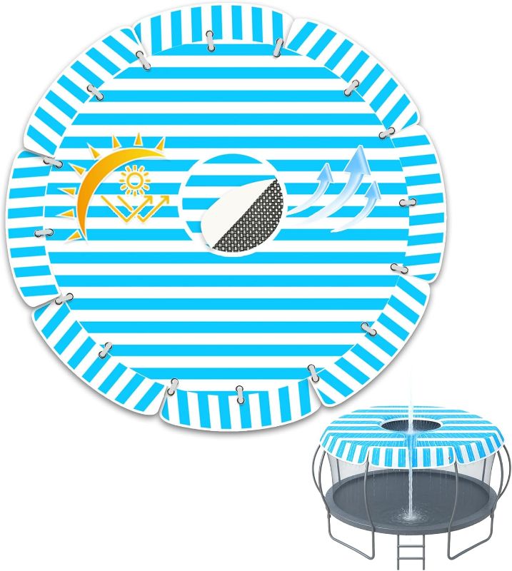 Photo 1 of HMOCK Trampoline Shade Cover 16 Ft Round with Air Vent Anti-UV No Standing Water Suitable for 16Ft Round Trampoline Accessories 16ft Yellow