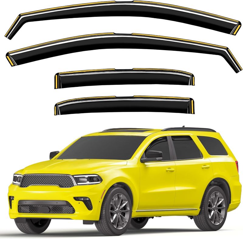 Photo 1 of in-Channel Window Rain Guards Fit for Dodge Durango 2011-2025 Extra Durable Window Deflectors Vent Visors Shades Exterior Car Accessories Visors Rain Guards - 4 pcs
