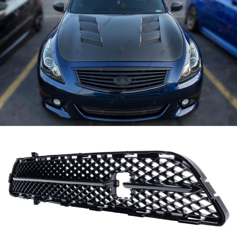 Photo 1 of #622541NF1A IN1036100 Front Bumper Lower Grille Compatible with 2010-2013 Infiniti G37 Sedan | 2011-2012 G25 (Base/Journey) | 2015 Q40 (Base/Journey), Replacement Under Gill (Glossy Black)

