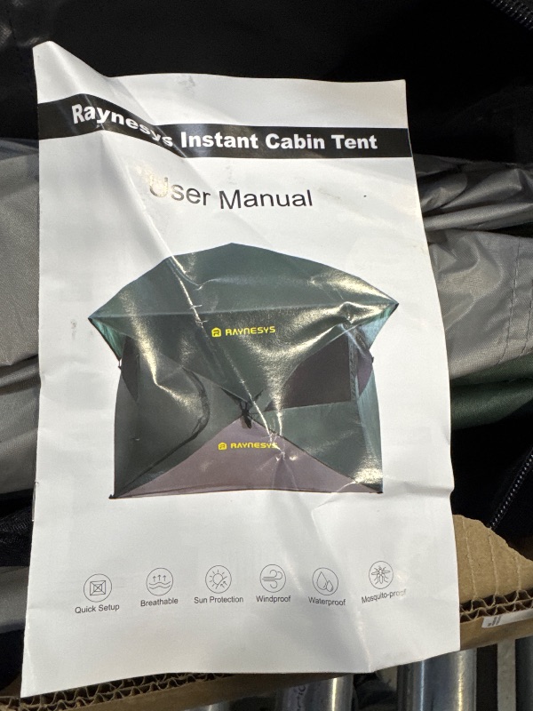 Photo 1 of Camping Tent,4 Person Tent for Camping,Setup in 60 Seconds, 4 Person Pop up Tents, Hub Tents, Water-Resistant, Windproof, UV Resistant, Instant Cabin with Removable Floor,Portable
