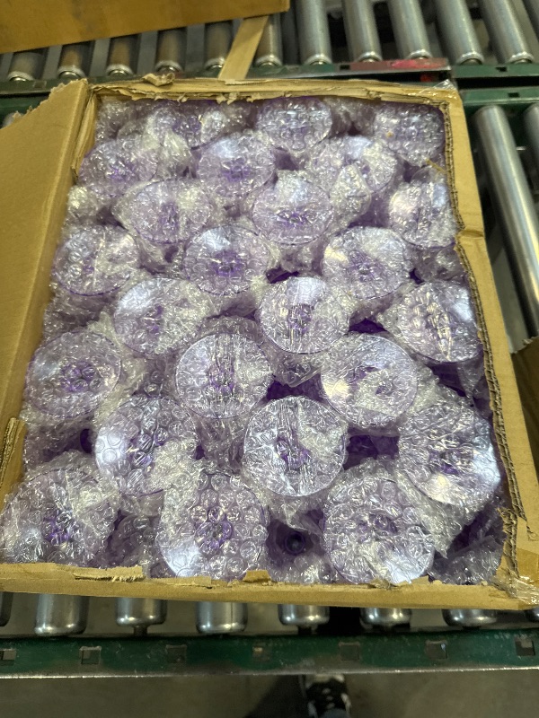 Photo 1 of Plastic Wine Glasses?Plastic Goblets Vintage Style Cordial Drinking Glasses for Wedding Reception, Grand Event Party Supplies (48, Purple)
