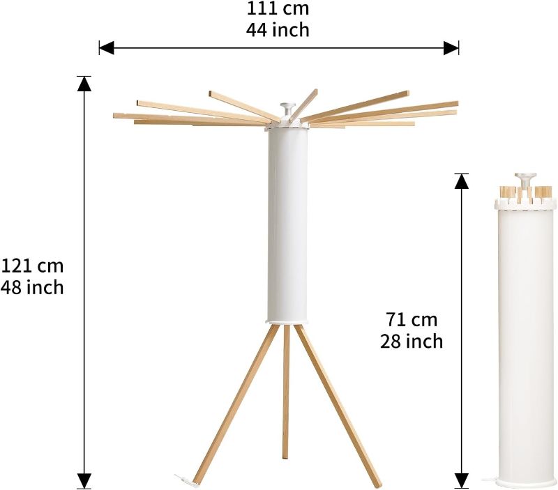 Photo 1 of JOOM Tripod Clothes Drying Rack, Garment Rack Portable and Foldable Space Saving Laundry Drying Rack - Drying Rack Clothing 12 Rods Wooden