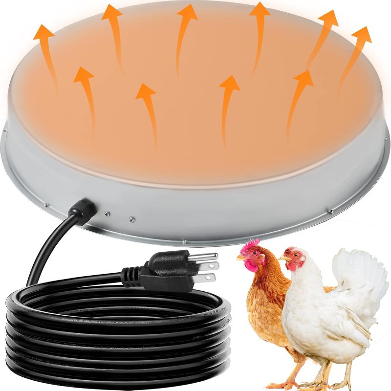 Photo 1 of Poultry Chicken Water Heater: Chicken Water Heater Base for Winter, for Plastic/Metal Poultry Watere Under 6 Gallons, Heated Waterer for Chickens 130W