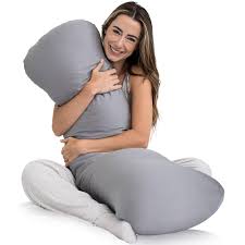 Photo 1 of Weighted Body Pillow 8lbs - Weighted Pillow for Deeper Sleep (48" x 14") - Cooling Body Pillows for Adults, Full Body Pillow for Sleeping, Side Sleeper Body Pillows with Cover (X-Large)