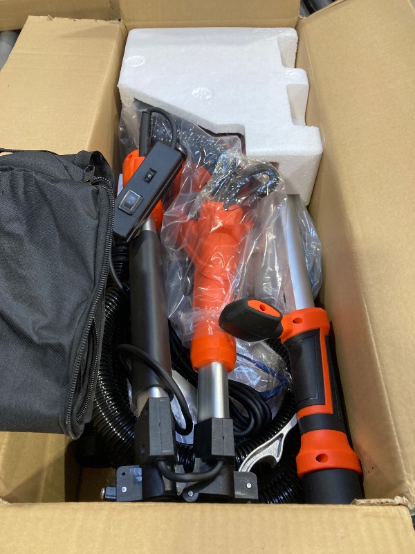 Photo 1 of Drywall Sander, 1000W Popcorn Ceiling Removal Tool, Automatic Drywall Sander with Vacuum Dust Collection, LED Light, 6 Variable Speed 800-2200RPM,15Pcs Sanding Discs, Foldable & Extendable Handle
