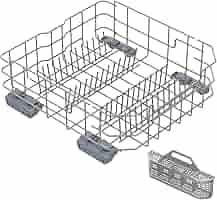 Photo 1 of UPGRADED WD28X26099 WD28X24396 Dishwasher Lower Rack Replacement Compatible with GE Dishwasher Rack Parts with WD28X10128 Dishwasher Silverware Basket & WD28X27241 Dishwasher Rack Roller Kit