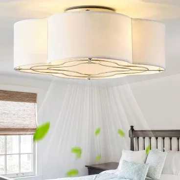 Photo 1 of Caged Flush Mount Ceiling Fan with Light