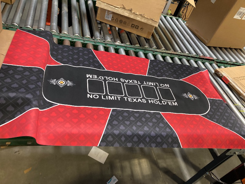 Photo 1 of 1pc Poker Mat, 8 Players Texas Hold'em Poker Rubber Mat Poker Topper For Tables, Folding Portable Poker Table