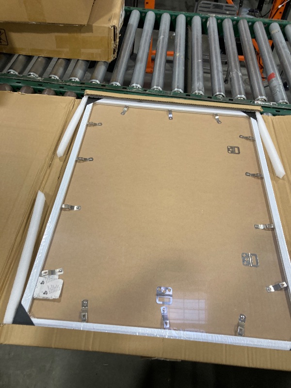 Photo 1 of 20x27 Frame Rustic White, Distressed 27x20 Picture Frame, Art Pic Hanging Poster Frame