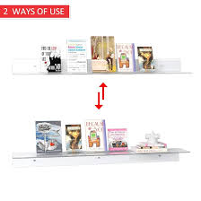 Photo 1 of 36 Inches Acrylic Wall Shelves 2 Pack, Floating Shelf for Wall Mounting, Acrylic Display Ledges for Funko Pop Figures, Home Décor, Living Room, Gaming Room, Plants
