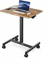 Photo 1 of Small Standing Desk with Wheels, Mobile Stand Up Desk, Portable Standing Table on Wheels for Walking Pad, Rolling Computer Desk Adjustable Height, Tall Table