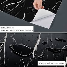 Photo 1 of FUKU MON 24"x394" Black Marble Wallpaper Marble Contact Paper for Countertops Peel and Stick Countertops Self Adhesive Waterproof Removable Granite Wallpaper Stick on Kitchen Bathroom