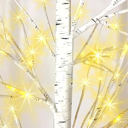 Photo 1 of 2 pk Birch Tree with Warm White LED Lighted Birch Tree 