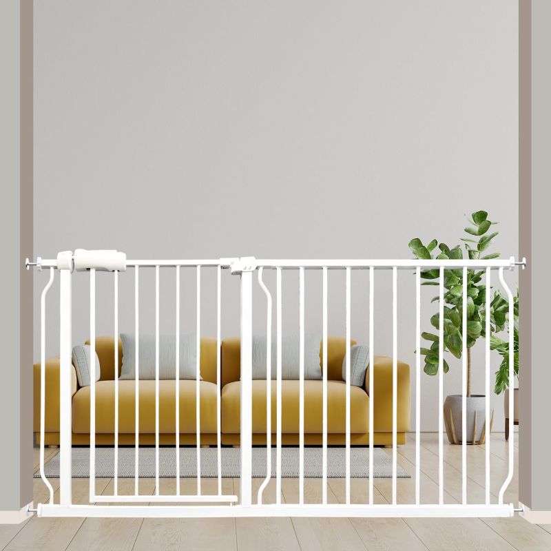 Photo 1 of Extra Wide Baby Gates 57.5-62 Inch, Large Metal Safety Gate for Stairs, Doorways - No Drilling, Pressure Mounted Pet Gates for Kids & Dogs