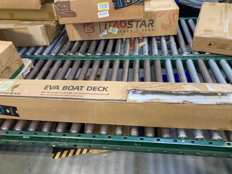 Photo 1 of Boat Flooring EVA Foam Decking Sheet Faux Teak Marine Mat Marine Carpet Mat Non-Slip Self-Adhesive Flooring Mat for Marine RV Yacht Kayak