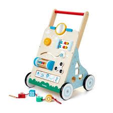Photo 1 of Wooden Baby Walker, 10 in 1 Baby Activity Center Walker Adjustable Wood Toddler Walker Push Walker Toy for Boys and Girls