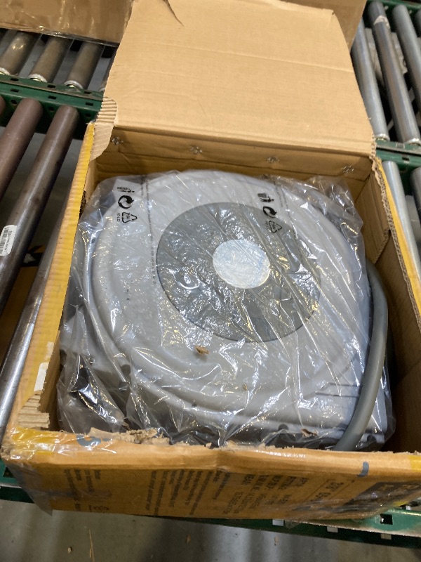 Photo 1 of Air Hose Reel 100 Ft Retractable, 3/8 in x 100 Ft Hybrid Hose Air Compressor Hose Reel with 6 Ft Lead in Max 300 PSI Patented Design for Any Length Lock 180°Swivel Bracket Quick Coupler