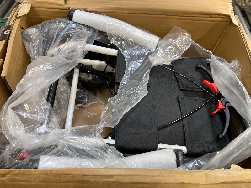 Photo 1 of Transport Wheelchair, 11 in Rear Wheel?Folding Portable Boarding Travelling Wheelchair with Hand Brake, Wheelchairs for Adults,Folding Wheelchairs?Trolleys for Elderly Aircraft Travel