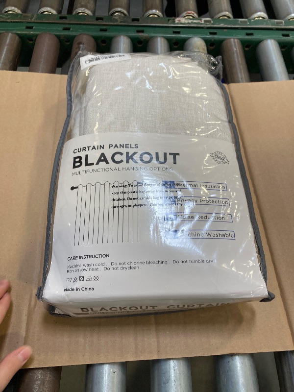 Photo 1 of INOVADAY 100% Blackout Curtains for Bedroom, Black Out Curtains 84 Inch Long, Clip Rings Linen Blackout Drapes, Thermal Insulated Room Darkening for Living Room, 2 Panels - Beige,W50xL84
